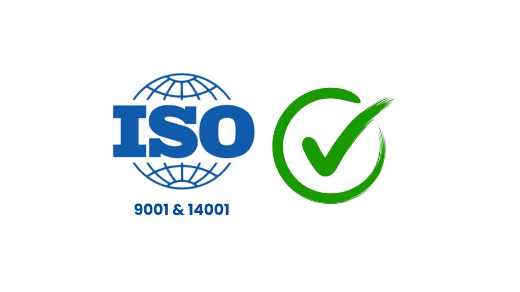 The ISO logo and a green tick.